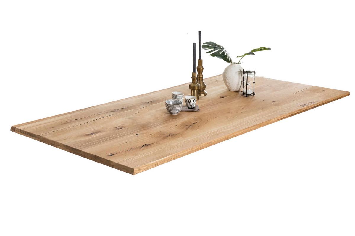 Esstisch Naturfarben /Silberfarben L: 200cm - Silberfarben/Naturfarben, MODERN, Holz/Metall (200/100/76cm) - MID.YOU