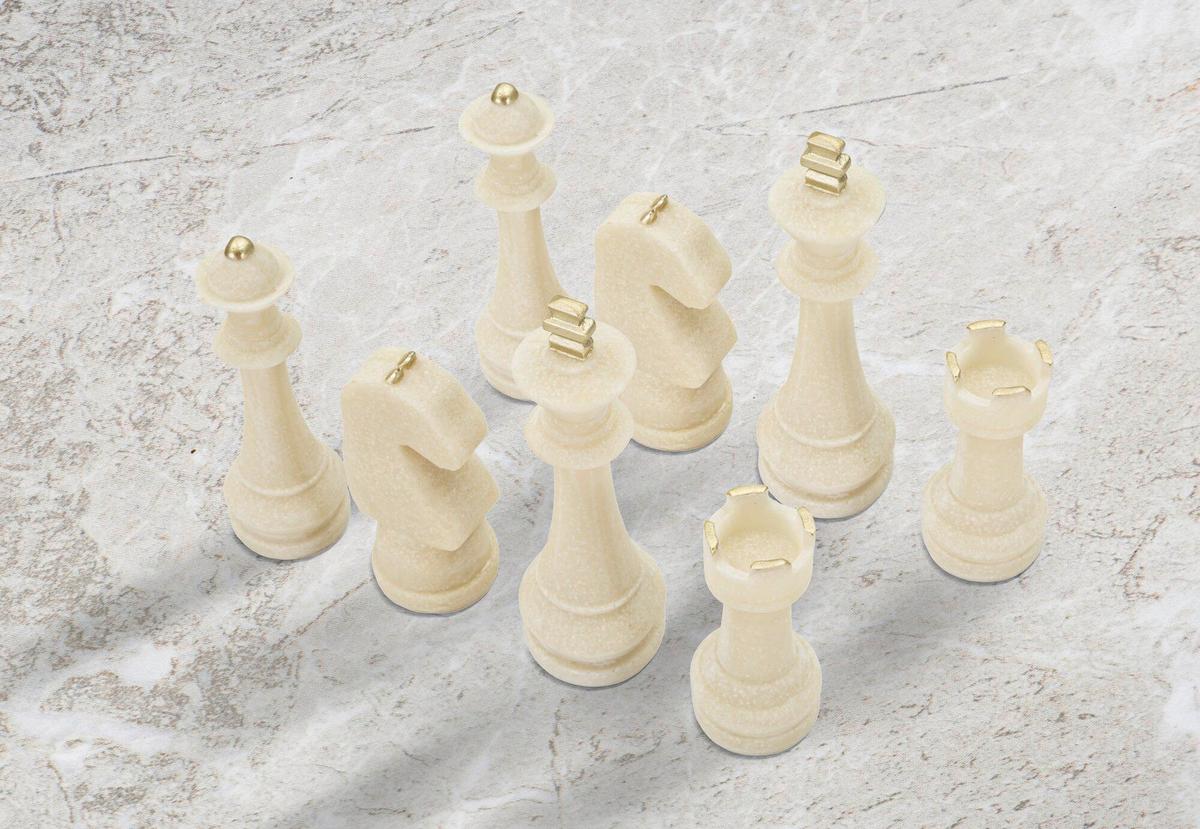 Skulptur Weiß/gold, Set 8 Pcs - Basics, Kunststoff (4.4/9.2/4.4cm)