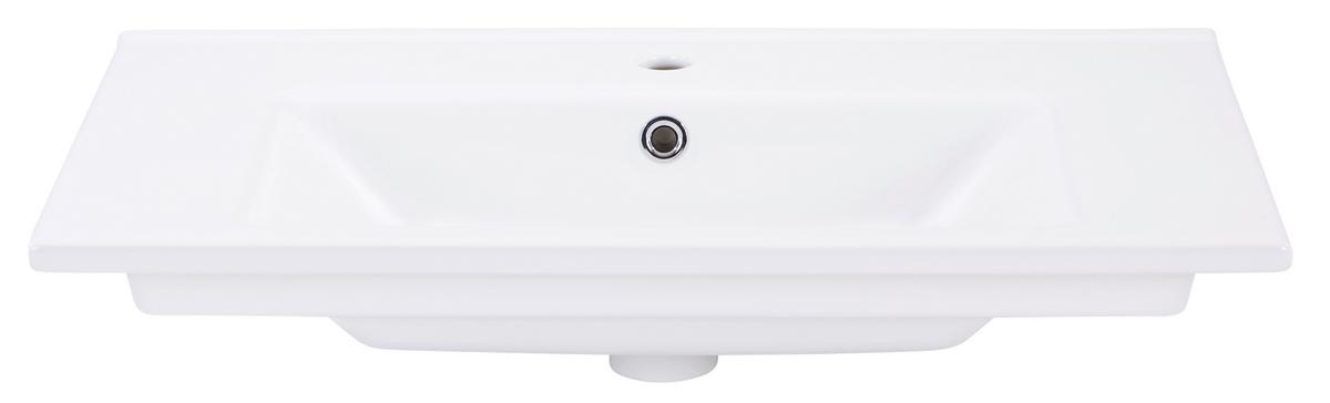 Waschbecken Bavelli Keramik 75x45 Cm Weiß - Weiß, KONVENTIONELL, Keramik (75/2/45cm)