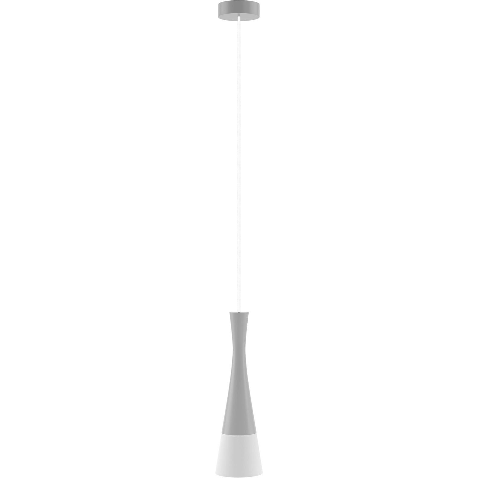 HÄNGELEUCHTE 8511136 VEGAS2, 1-FL, GRAU - Weiß/Grau, Design, Holz/Textil (12/150cm)