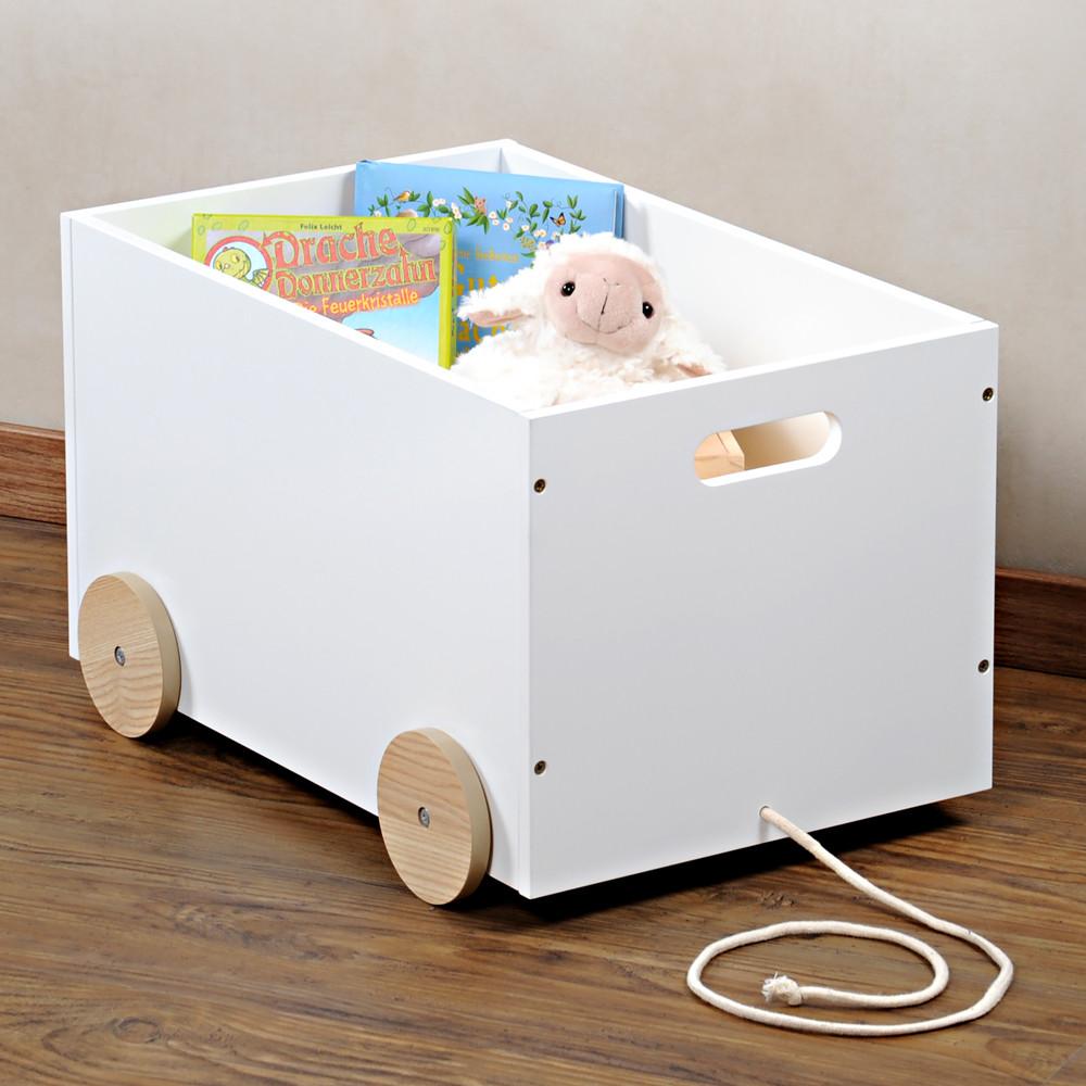 Puppenwagen Mit Stauraum Weiß Ab 1 Jahr - Weiß, MODERN, Holzwerkstoff (50/30/35cm) - Kesper