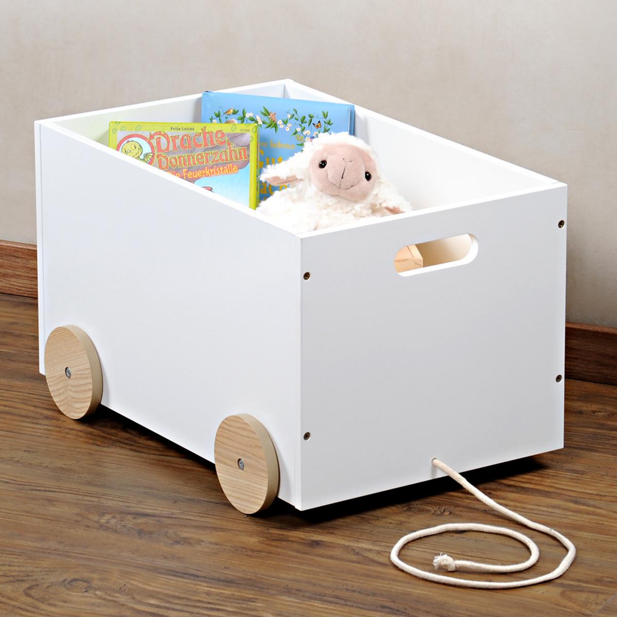 Puppenwagen Mit Stauraum Weiß Ab 1 Jahr - Weiß, MODERN, Holzwerkstoff (50/30/35cm) - Kesper