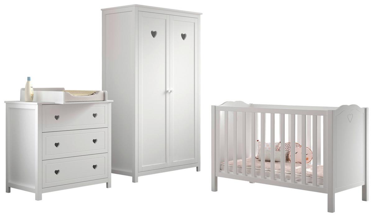 BABYZIMMER Amori Weiß 4-teilig - Weiß, MODERN, Holz/Holzwerkstoff - Vipack