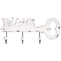 Hakenleiste Welcome - Weiß, MODERN, Holzwerkstoff (50/22/7cm)