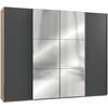 Schwebetürenschrank 300cm Level, Graphit/eiche Dekor - Eichefarben/Graphitfarben, MODERN, Holzwerkstoff (300/236/65cm) - MID.YOU