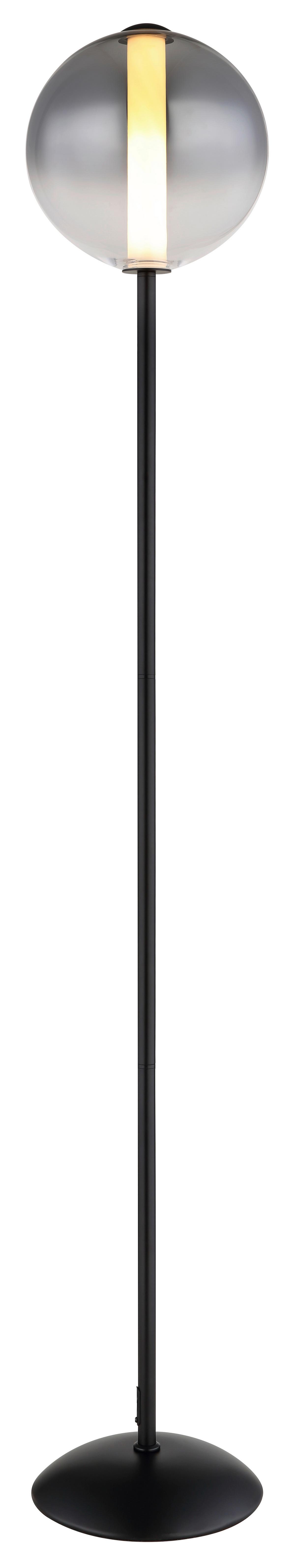 LED-Stehleuchte Lacy Grau Schwarz Weiß D: 25 cm - Schwarz/Weiß, KONVENTIONELL, Glas/Kunststoff (25/152cm) - Globo