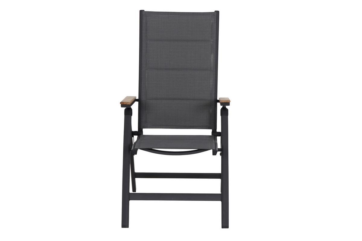 Gartensessel Klappbar Aluminium, Kunststoff - Anthrazit, KONVENTIONELL, Holz/Kunststoff (59/110/68cm) - Siena Garden