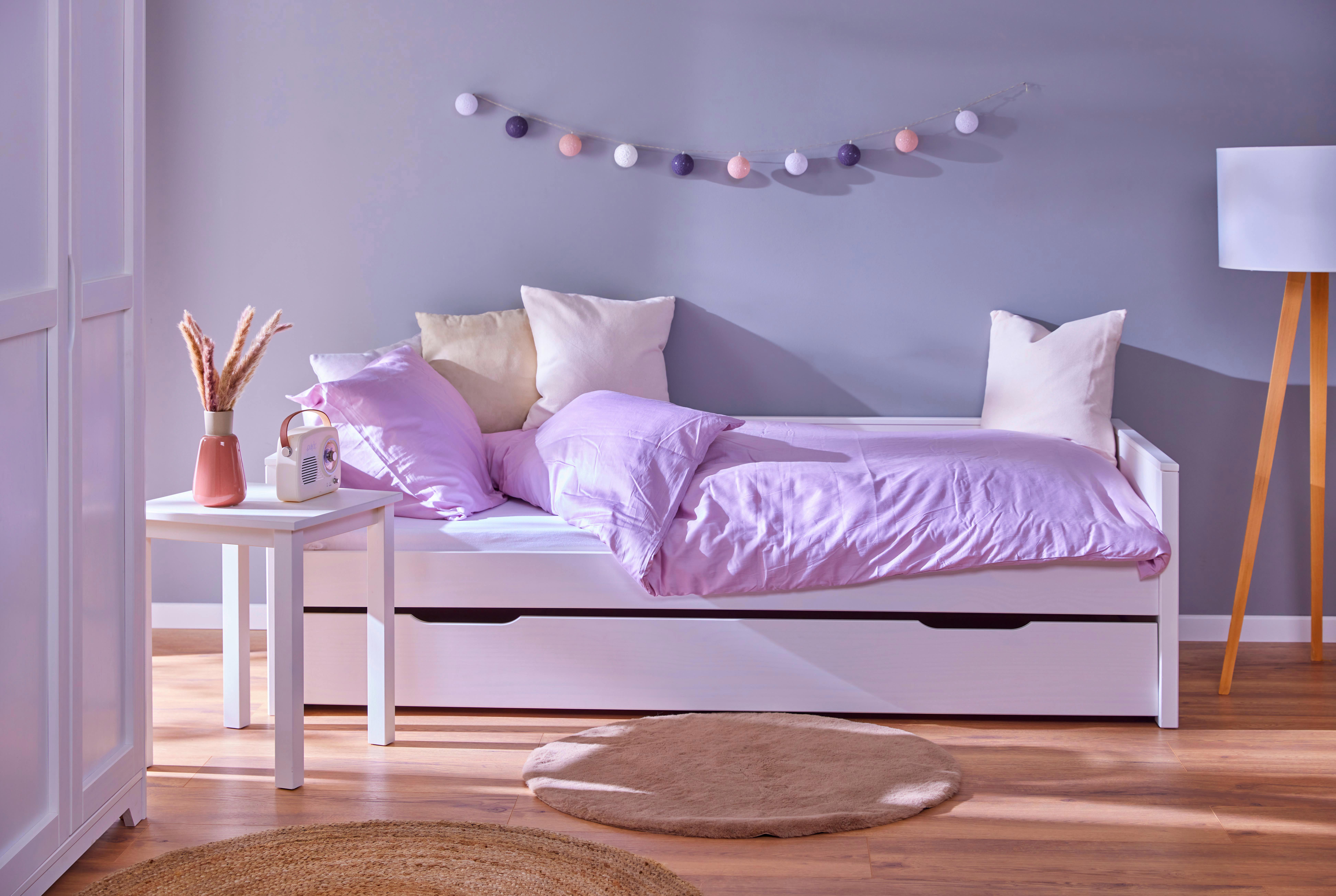 Ausziehbett Dream The Future Weiß 90x200cm - Weiß/Naturfarben, KONVENTIONELL, Holz (90/200cm) - MID.YOU