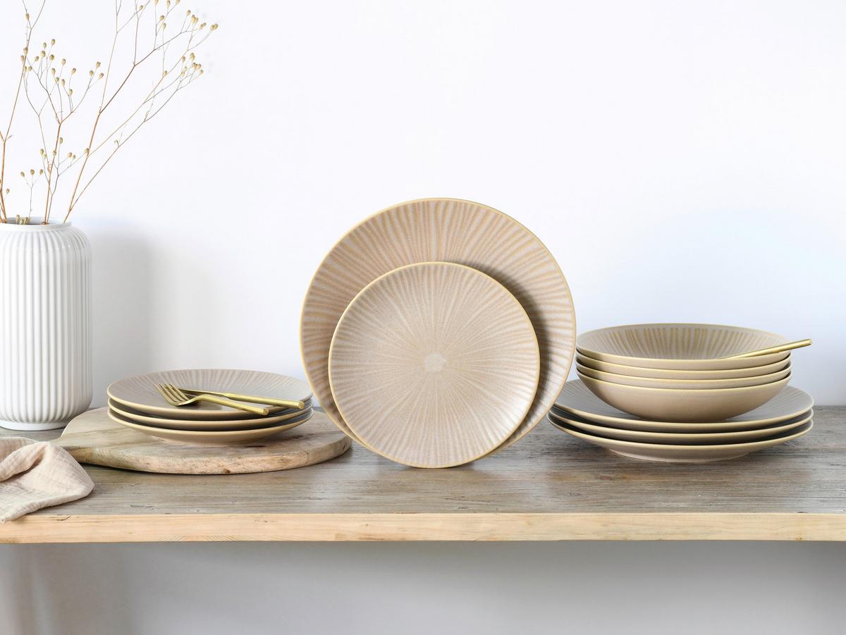 Kombiovaná souprava 12- dílna - pískové barvy, Basics, keramika - Creatable
