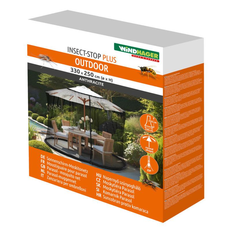 MÜCKENNETZ IS SONNENSCHIRM MOSKITONETZ - Anthrazit, Basics (250/330cm) - Windhager