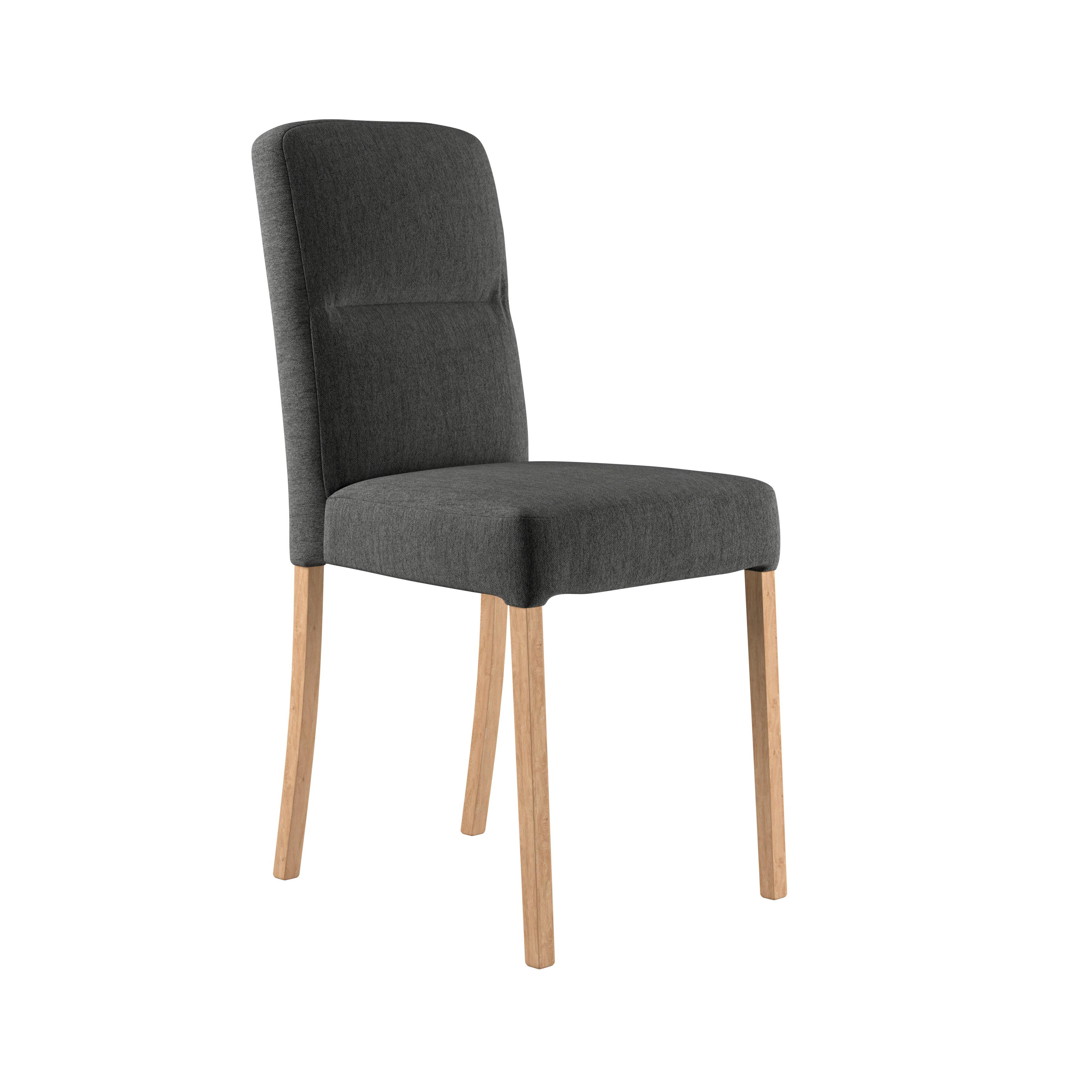 Stuhl Emma Ii - Eichefarben/Schwarz, KONVENTIONELL, Holz/Textil (43/91/58cm)