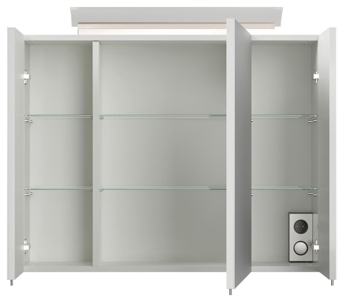 BADEZIMMER Limes, Weiß HG B: 80 cm - Weiß Hochglanz/Weiß, Basics, Keramik/Holzwerkstoff (80cm) - MID.YOU