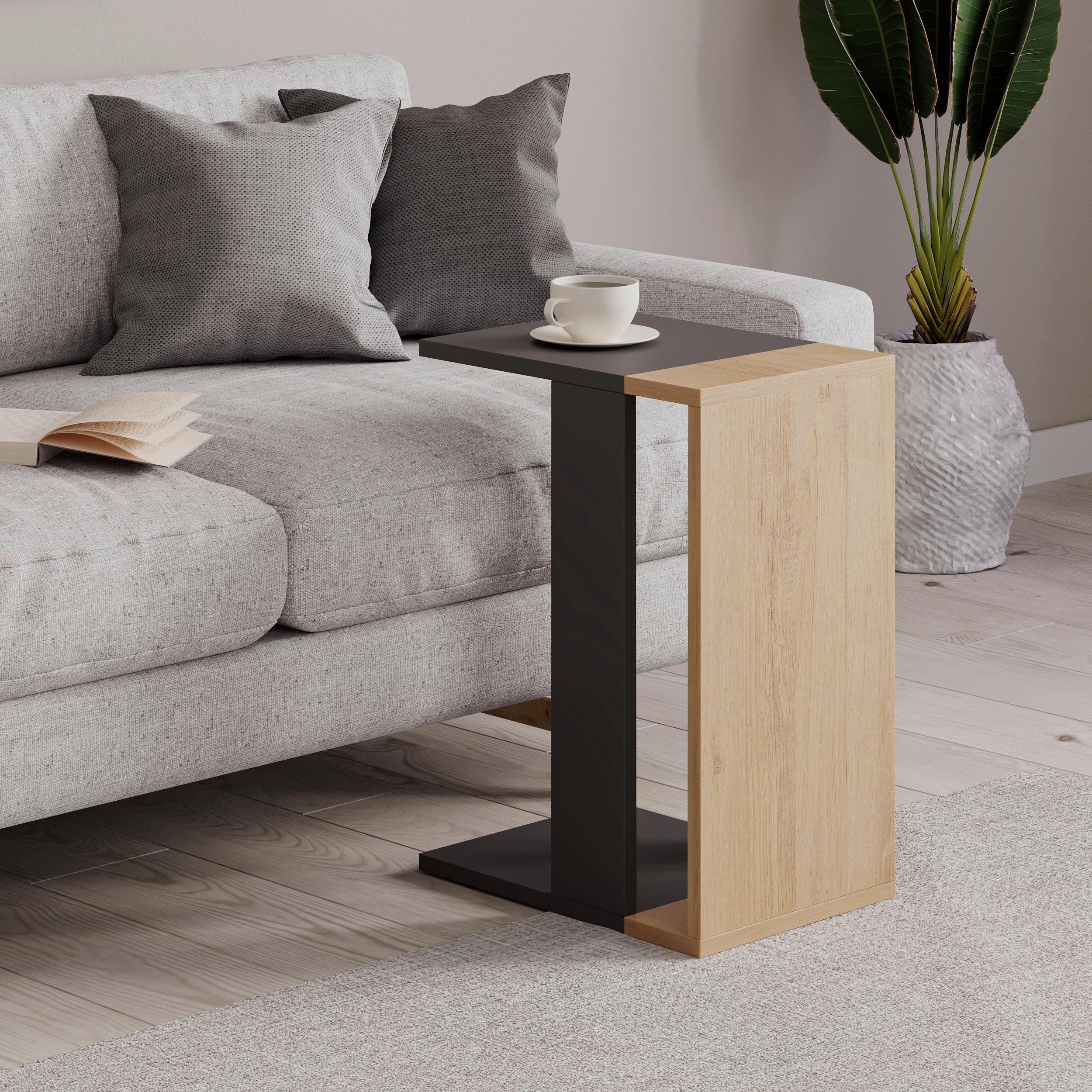 Beistelltisch Zetti Beistelltisch - Eichefarben/Anthrazit, Design, Holzwerkstoff (30/57/40cm) - Livetastic