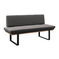 Sitzbank Tristan Webstoff dunkelgrau, B: 170cm - Dunkelgrau/Schwarz, MODERN, Holz/Textil (170/48/90cm) - James Wood
