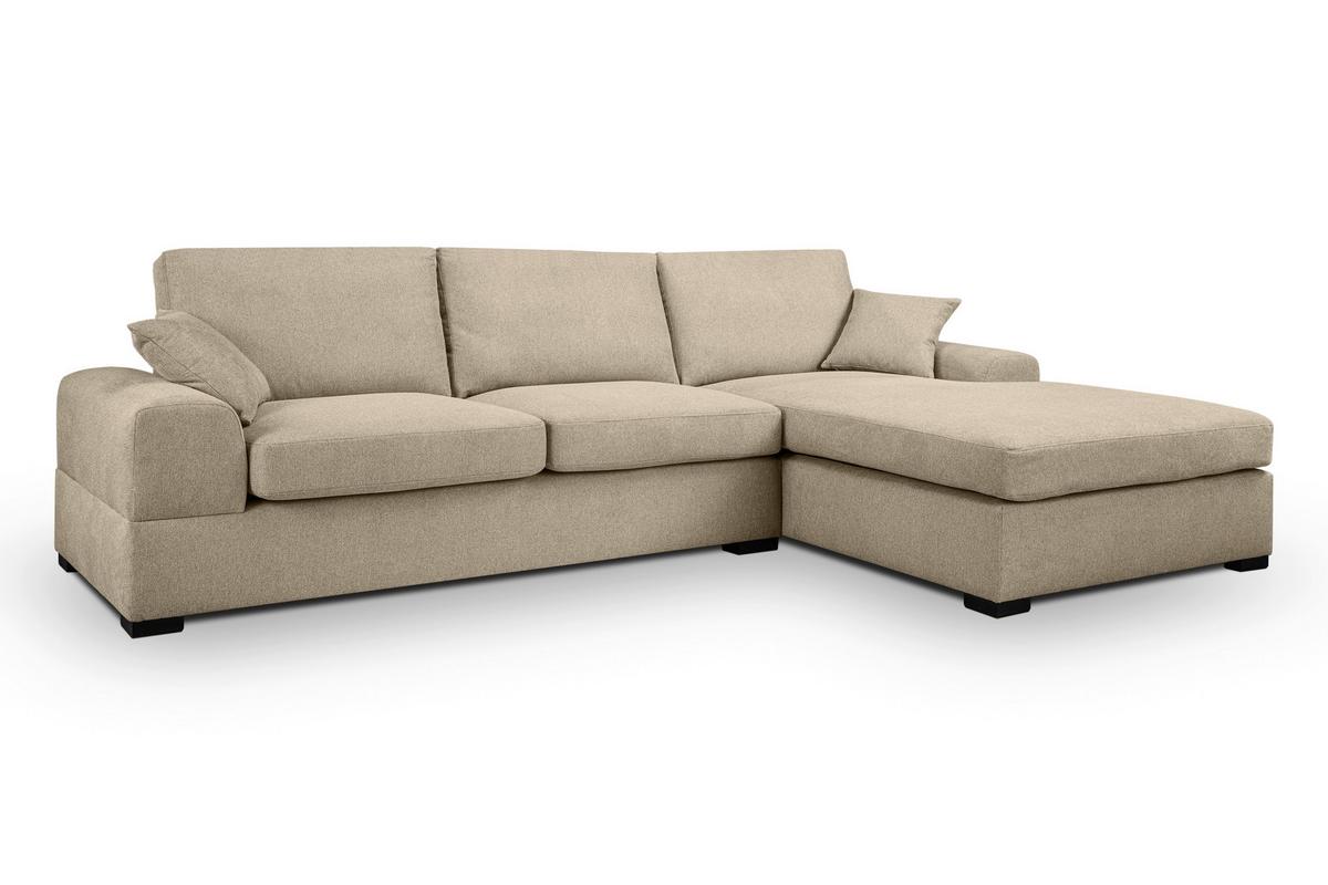 Ecksofa Veda Beige S: 308x186 cm - Beige/Schwarz, Basics, Holz/Textil (308/186cm) - MID.YOU