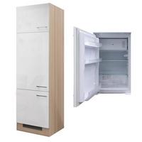 Kühlschrank-umbauschrank Abaco B: 60 Cm Perlmutt - Perlmutt/Akaziefarben, MODERN, Holzwerkstoff (60/200/57,1cm) - FlexWell