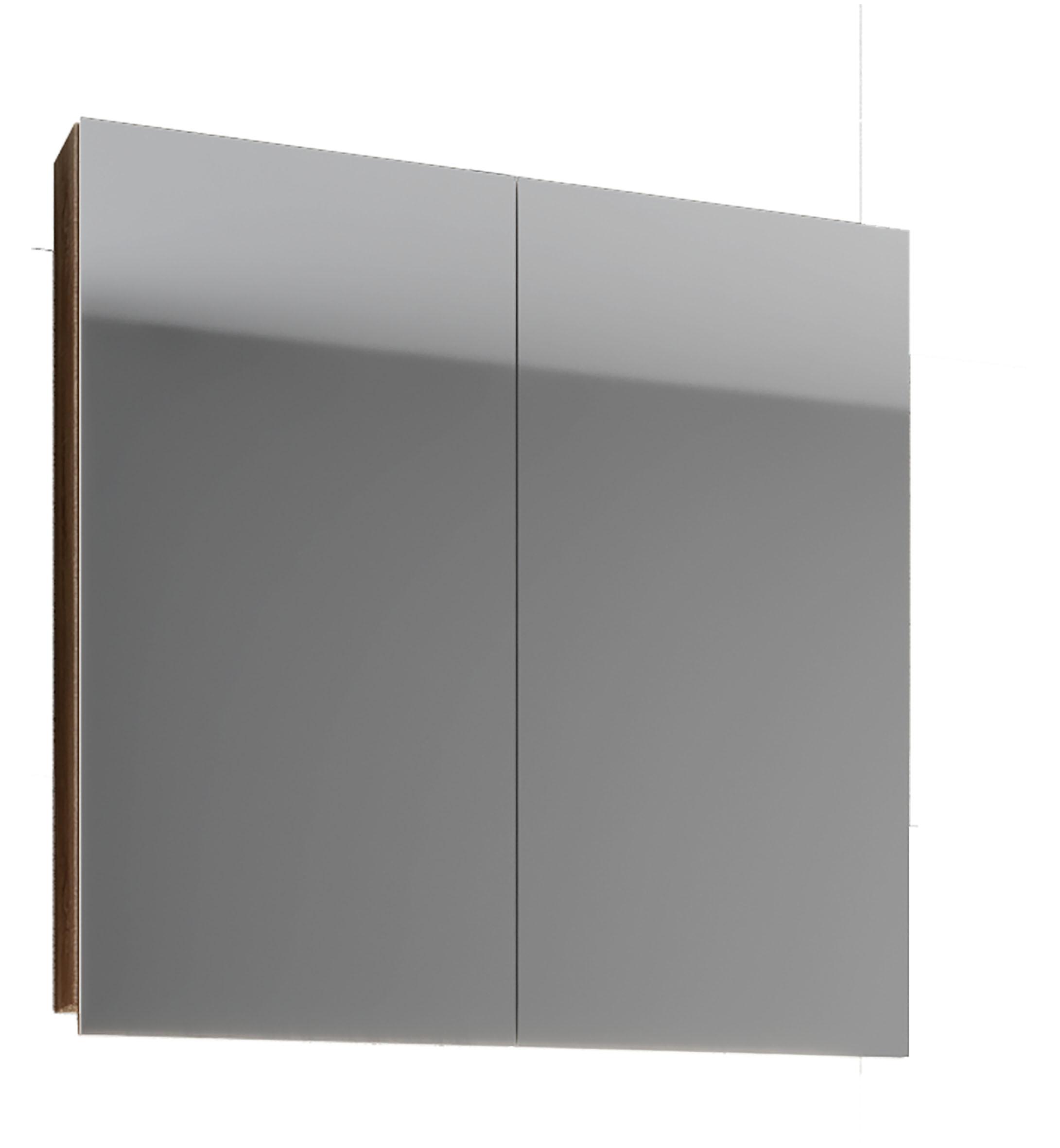 Spiegelschrank 2-Türig, 80x59x12cm, Sonoma Eiche Dekor - Sonoma Eiche, Basics, Glas/Holzwerkstoff (80/59/12cm) - MID.YOU