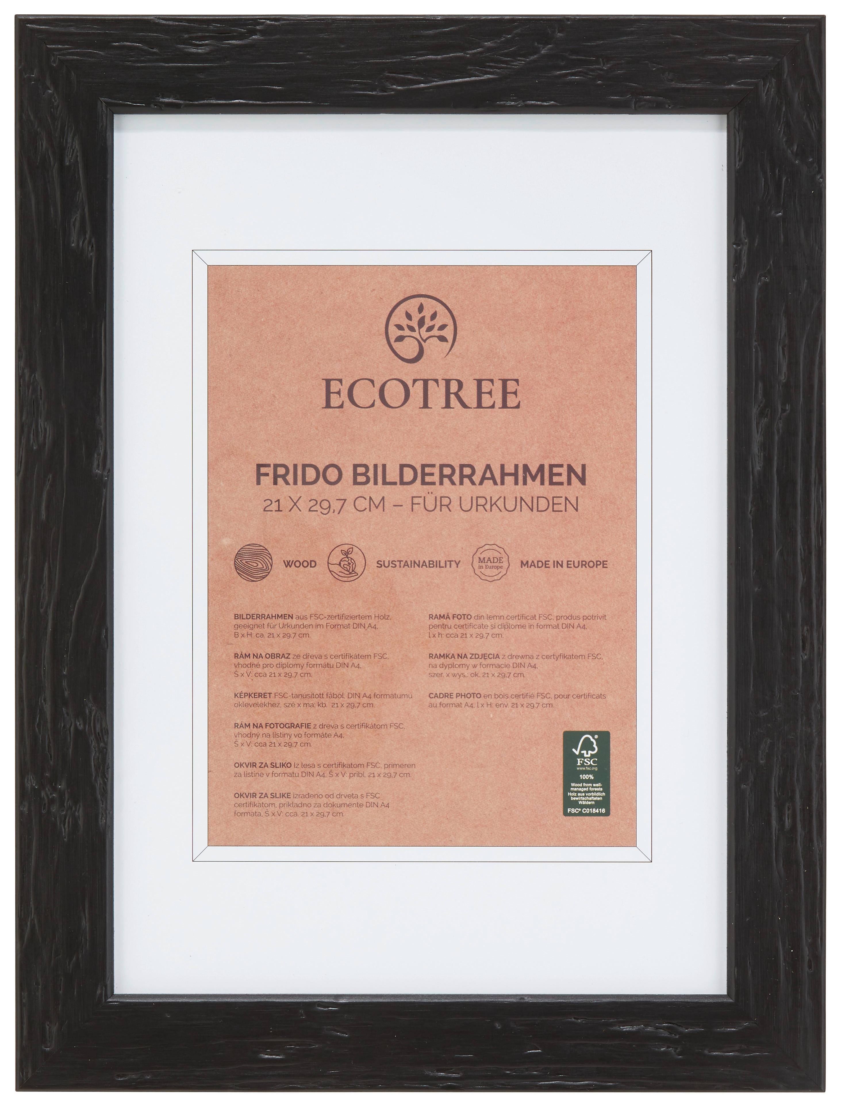 Rám na obrazy Frido, 21/29,7cm - čierna, Romantik / Landhaus, drevo (21/29,7cm) - ecoTree