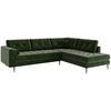 Ecksofa Scott - Edelstahlfarben/Olivgrün, Design, Textil (205/259cm) - Livetastic