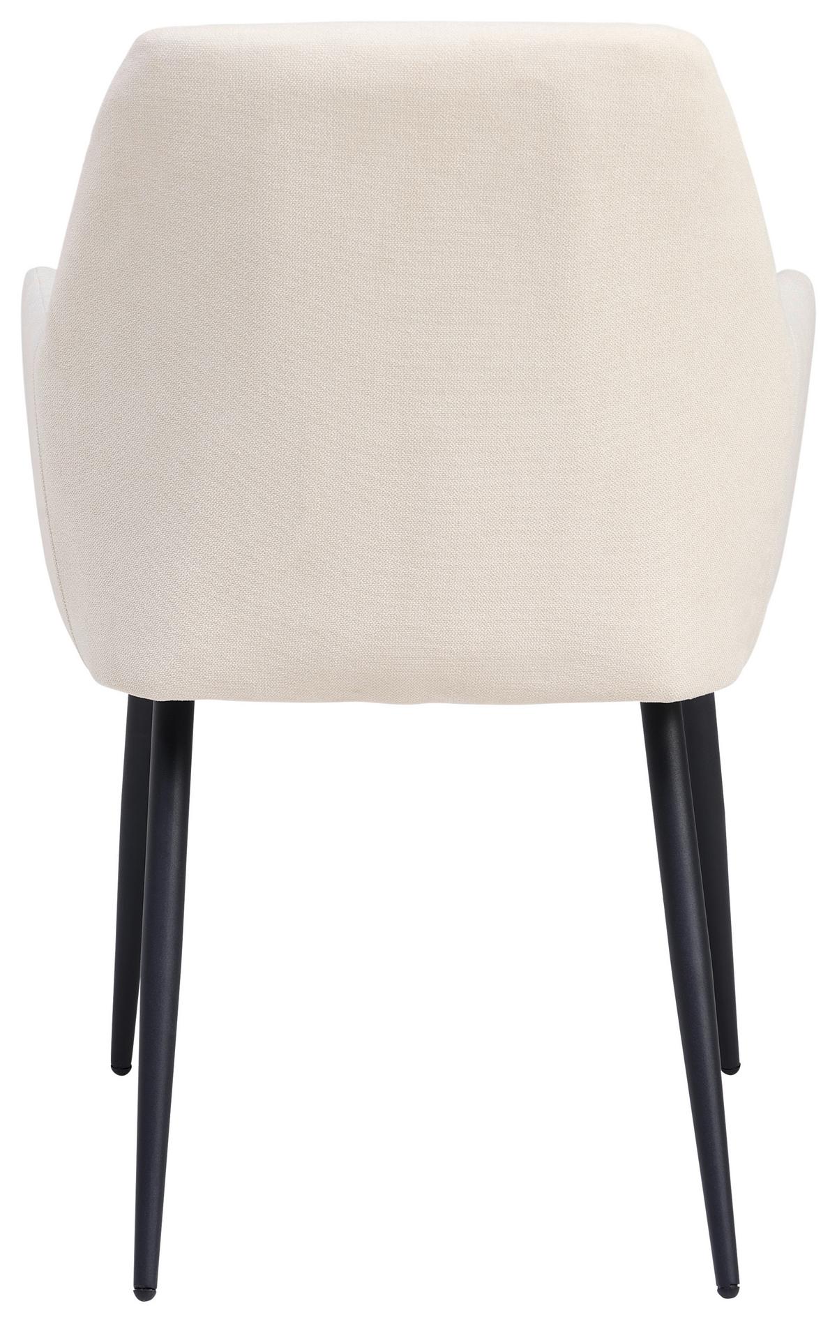 Armlehnstuhl Adelina Schwarz/Beige Gepolstert - Beige/Schwarz, LIFESTYLE, Textil/Metall (58/86/61cm) - MID.YOU