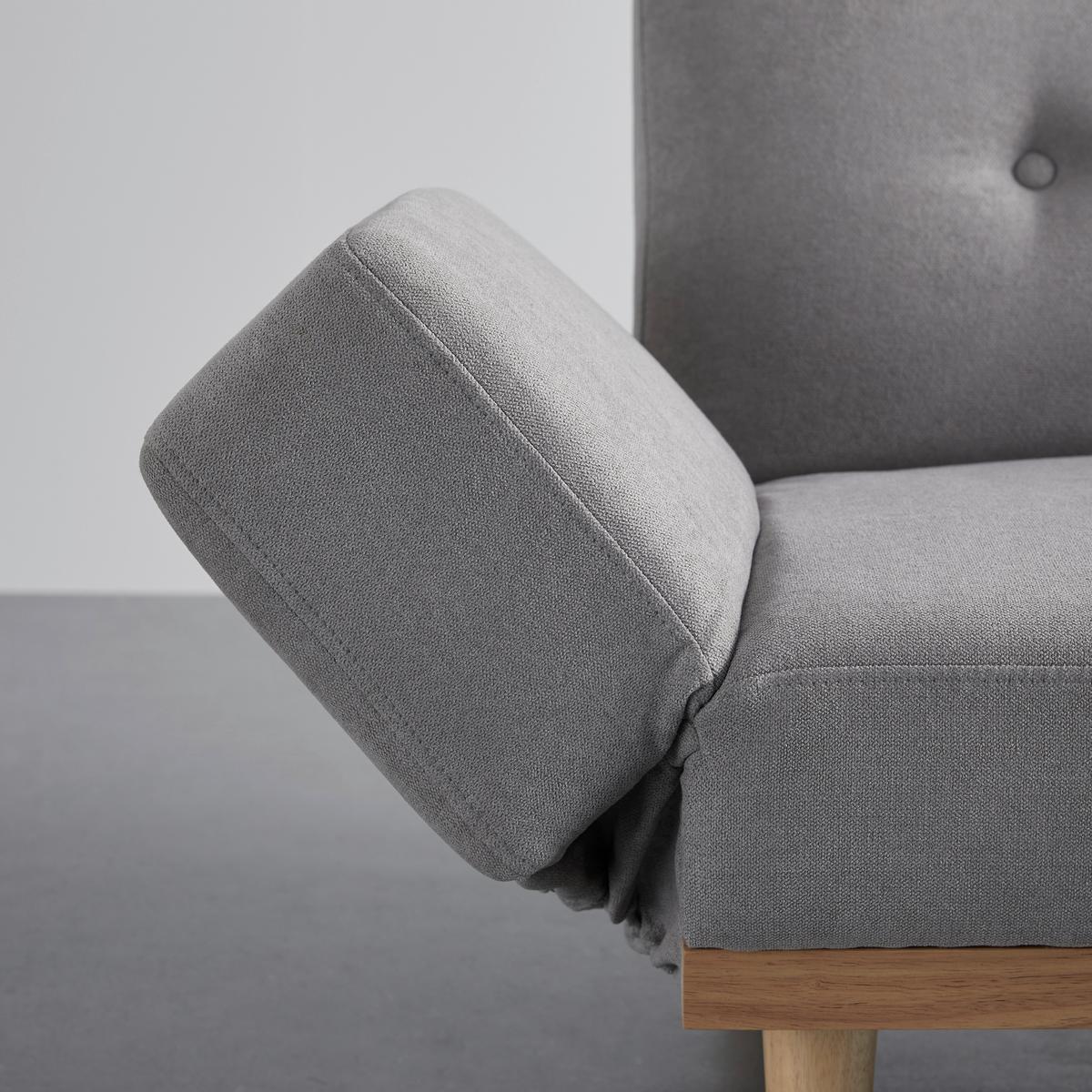 Rozkládací pohovka FELICIA, světle šedá - světle šedá/přírodní barvy, Moderní, dřevo/textil (169/71/79cm) - Bessagi Home