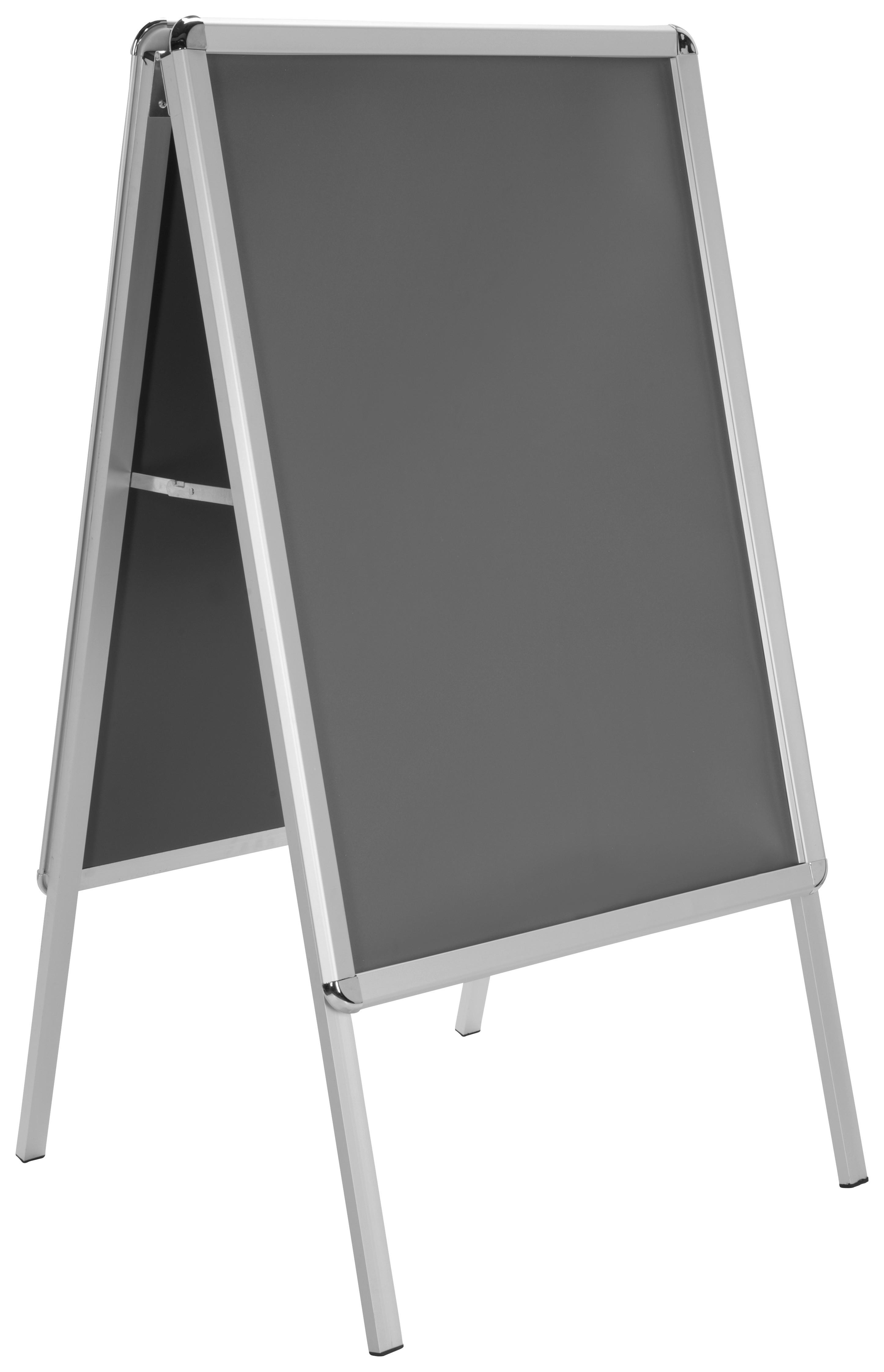 Plakatständer Agenda II - Silberfarben, Basics, Metall (62,5/115,5/61cm) - MID.YOU