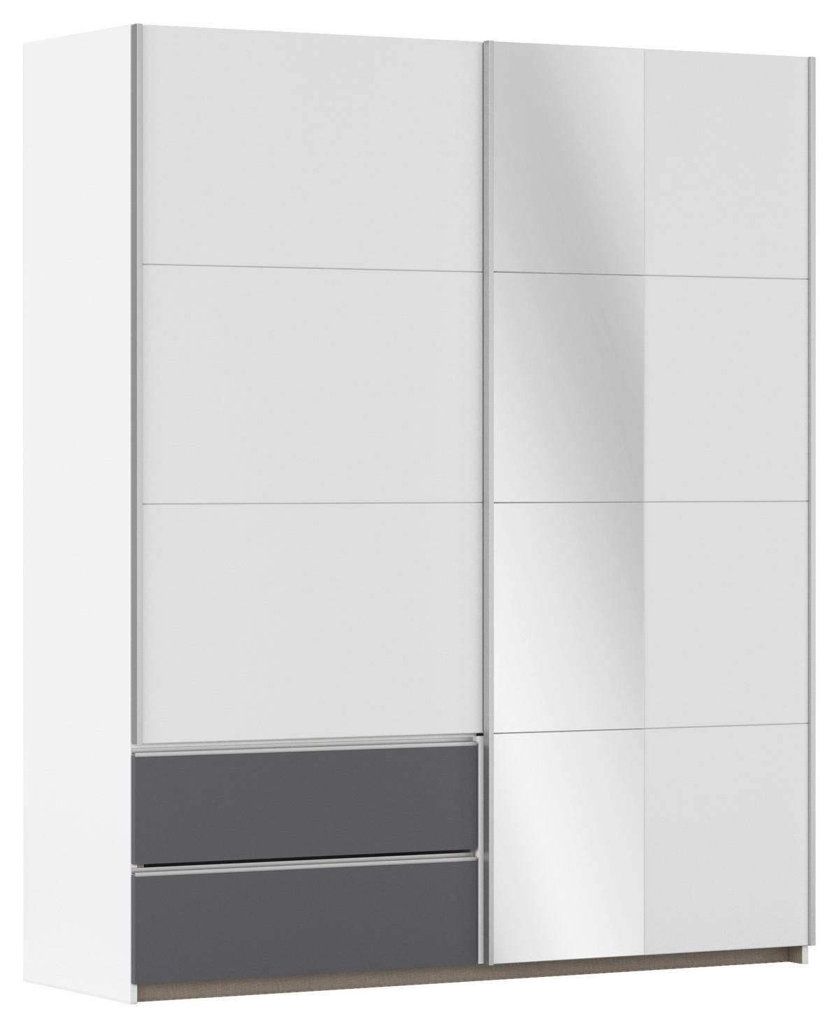 Schwebetürenschrank Stoke Grau Weiß B: 175 cm - Weiß/Grau, MODERN, Holzwerkstoff (175/210/59cm) - Rauch Möbel