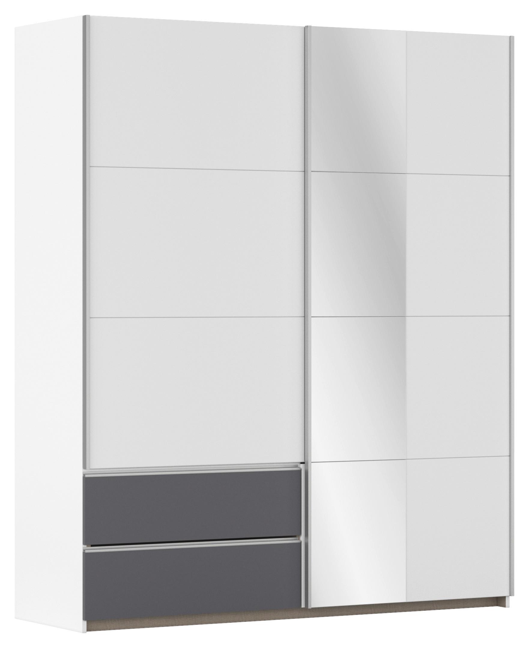 Schwebetürenschrank Stoke Grau Weiß B: 175 cm