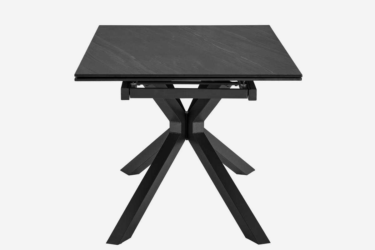 Ausziehtisch Lorenzo Keramik Dunkelgrau B:160-240cm - Dunkelgrau/Grau, KONVENTIONELL, Keramik/Metall (160/90/75cm) - MID.YOU