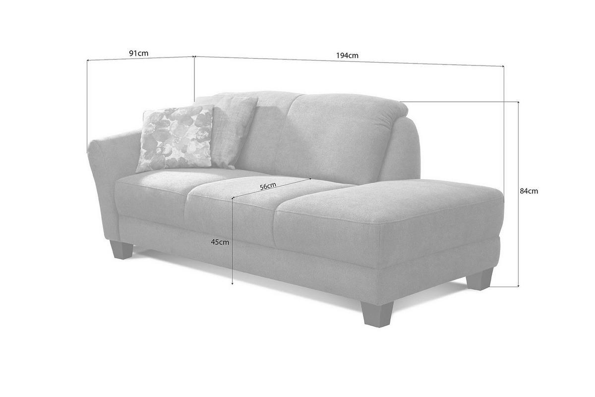 Récamiere Gotland V, Hellblau B: 194 cm - Naturfarben/Hellblau, KONVENTIONELL, Textil (194/84/91cm) - Sit & More