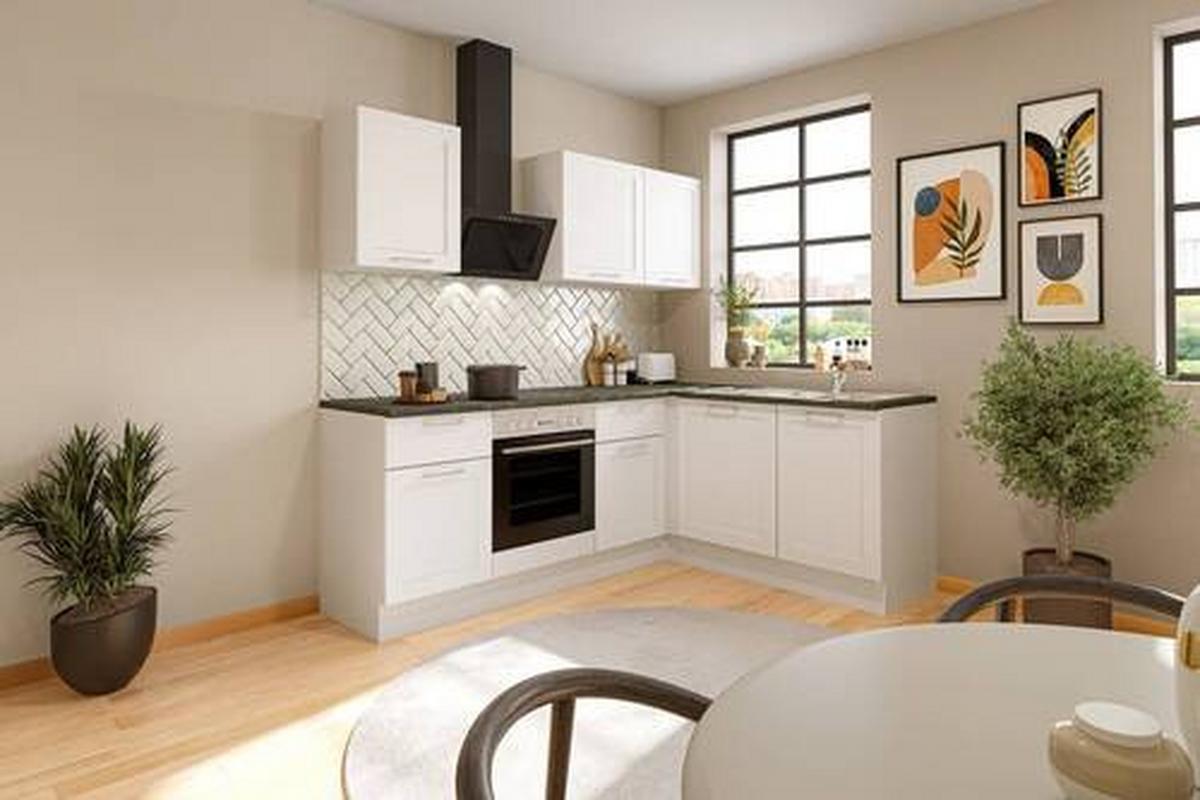 Eckküche Marseille L 220 White - Anthrazit/Weiß, Design, Holzwerkstoff (220/175cm) - MID.YOU