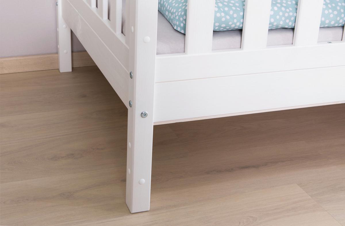 Hausbett Lou B: 90 Cm Weiß Lou - Weiß/Naturfarben, MODERN, Holz/Textil (90/200cm) - MID.YOU