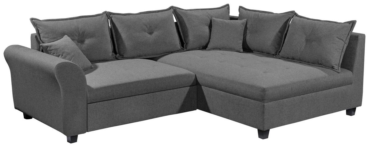 Ecksofa Liz Anthrazit S: 252x175 Cm - Anthrazit/Schwarz, MODERN, Textil (252/175cm) - Livetastic