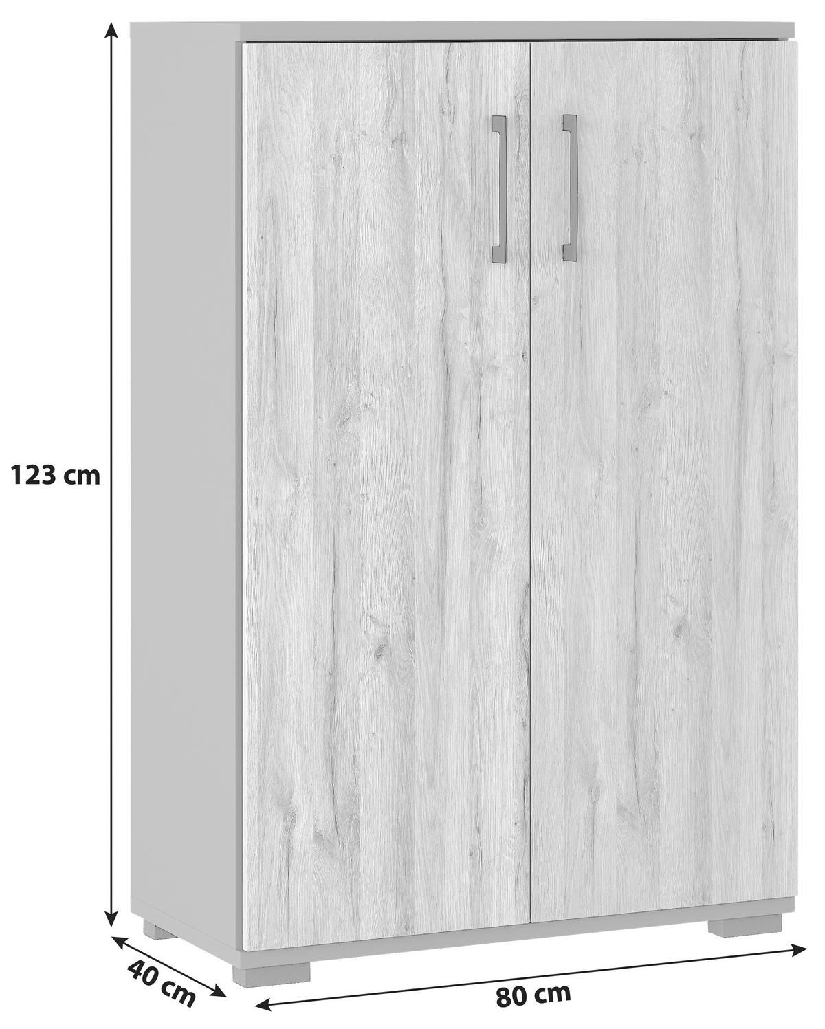 Aktenschrank Gw-Profi Eiche Dekor/Graphitfarben B: 80 cm - Eichefarben/Graphitfarben, KONVENTIONELL, Holzwerkstoff (80/123/40cm) - Germania