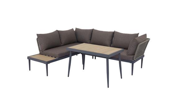 Loungegarnitur Korsika - Anthrazit/Grau, MODERN, Holz/Textil - Beldano