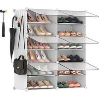 Schuhregal Weiß B: 83 Cm - Weiß, Basics, Kunststoff/Metall (83/63/32cm)