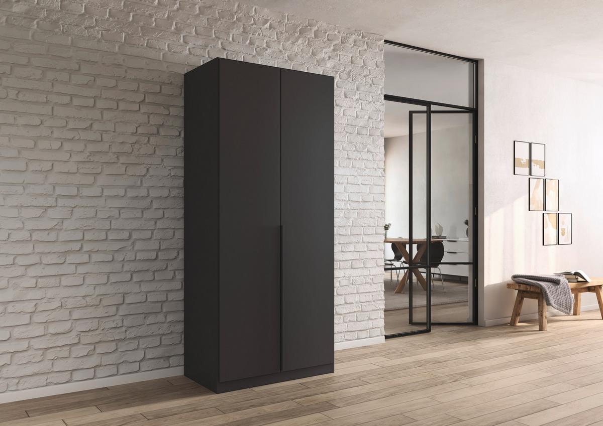 Drehtürenschrank Alabama Grau Metallic B: 91 Cm - Grau, MODERN, Holzwerkstoff (91/229/54cm) - Rauch Möbel