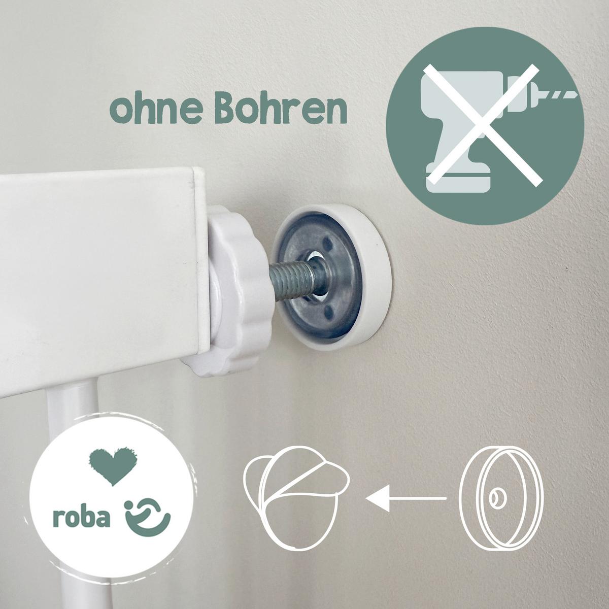Türschutzgitter Metall erweiterbar, weiß - Weiß, Basics, Metall (75/80/3cm) - Roba