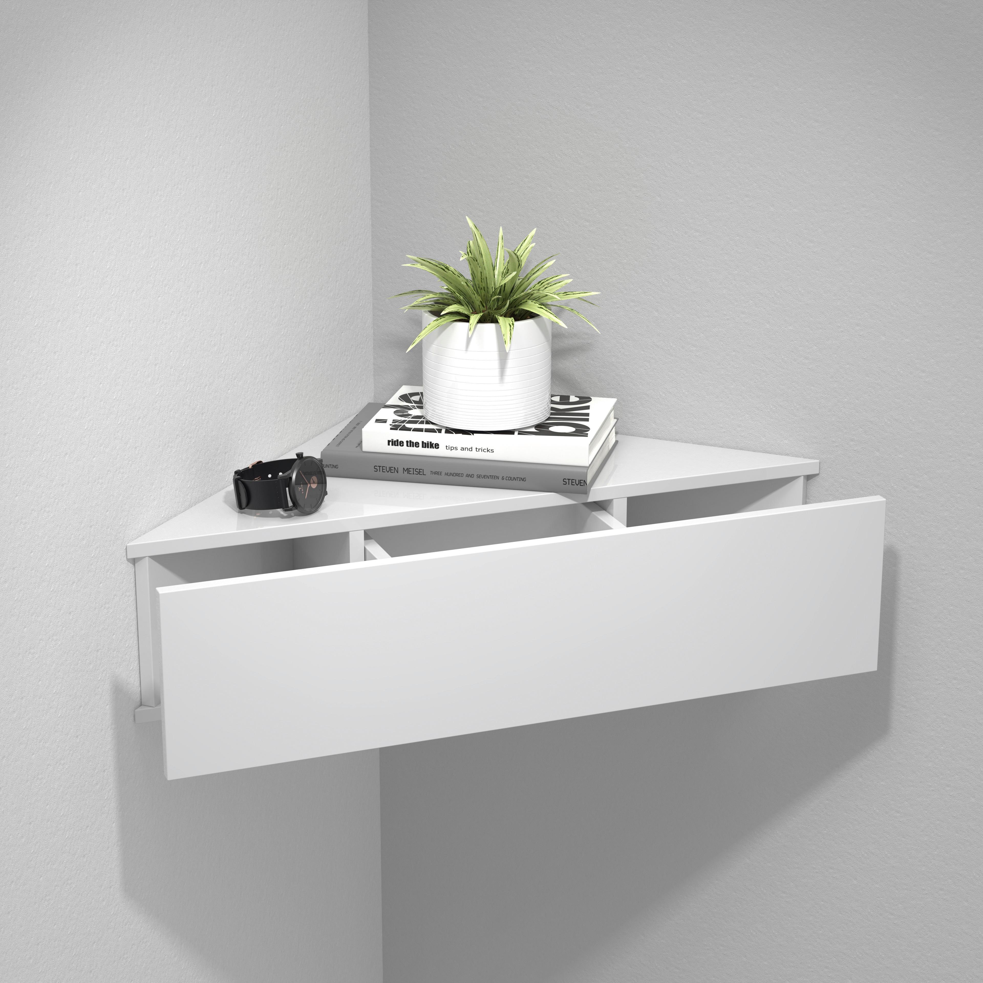 Nachkästchen Weiß H: 15 cm USAl S - Weiß, MODERN, Holzwerkstoff (60/15/42,4cm) - MID.YOU