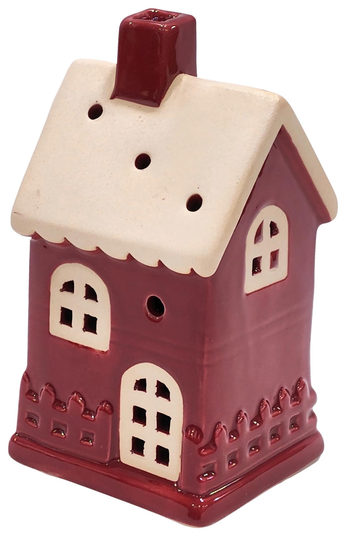 Dekohaus Franz - Rot/Weiß, KONVENTIONELL, Keramik (6,7/6,3/12,5cm) - Luca Bessoni