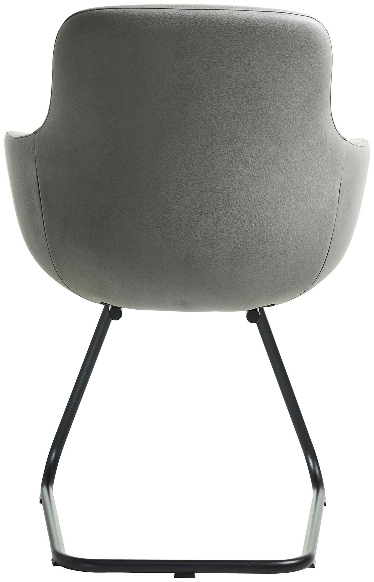 STOLIČKA S PODRÚČKAMI SWING-CHA - čierna/svetlosivá, Basics, kov/textil (62/89/61cm) - Celina Home