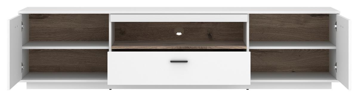 TV-Element Cotia New Weiß/Eichefarben B: 210 cm - Eichefarben/Schwarz, MODERN, Holzwerkstoff (210/51,9/50cm)