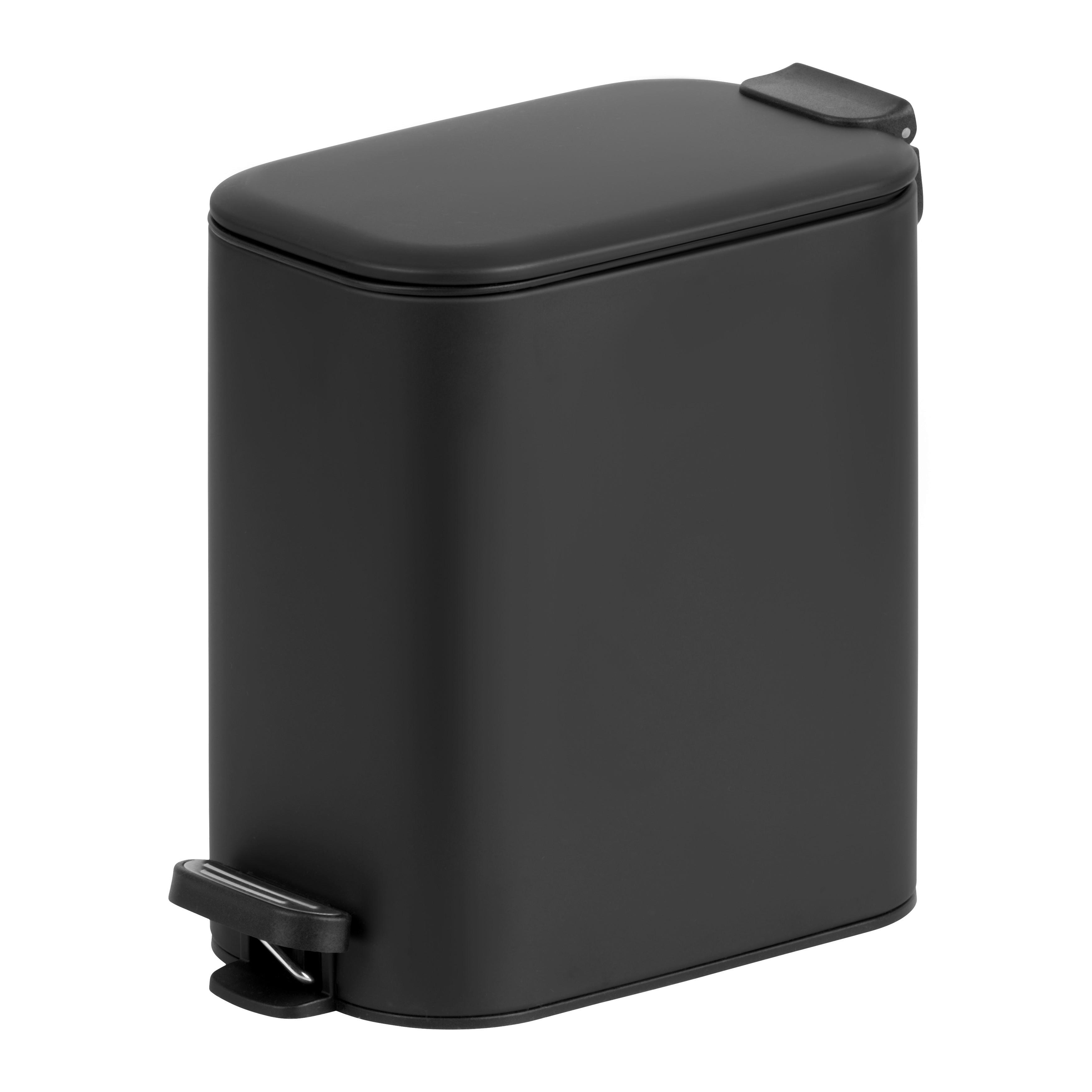 Koš s nášlapným pedálem černá 6L - černá, Moderní, kov/plast (15/28/26,9cm) - Mömax
