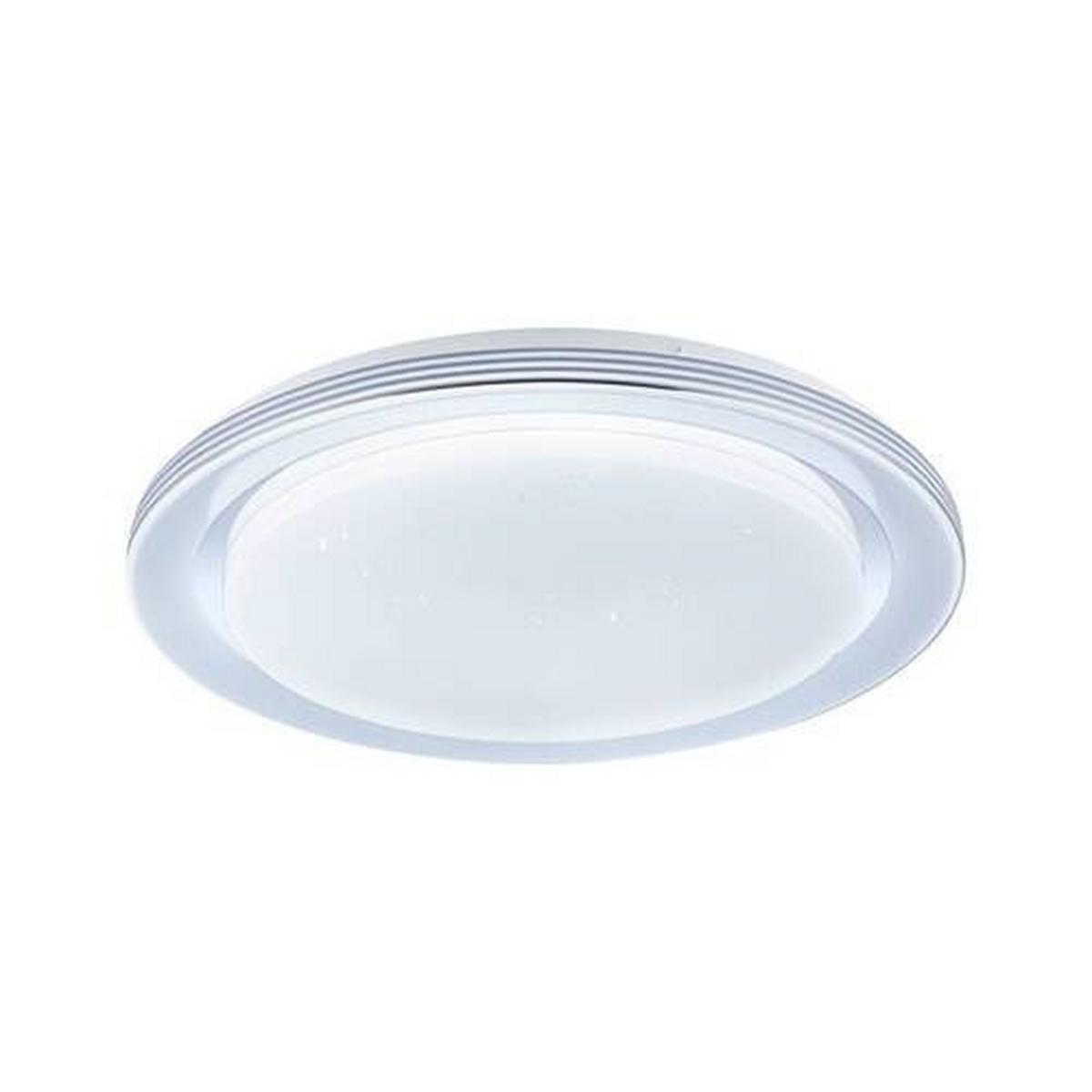 Deckenleuchte Ø 48,5 Cm 1-Flammig Dimmbar Rund - Chromfarben/Weiß, Basics, Kunststoff/Metall (48,5/7,5cm) - Paulmann