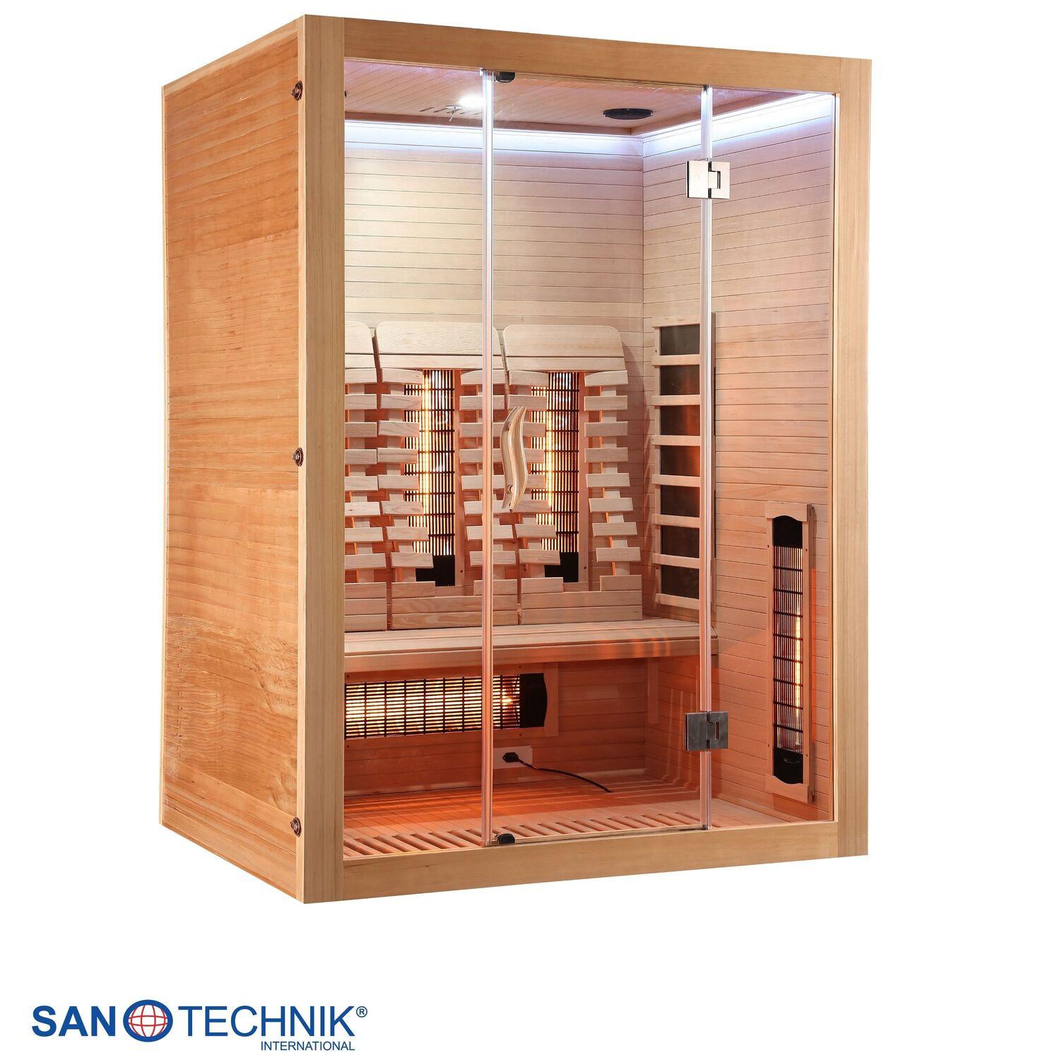 Infrarotkabine 3 Personen LxBxH: 150x120x200 - Naturfarben, KONVENTIONELL, Holz (150/120/200cm) - Sanotechnik