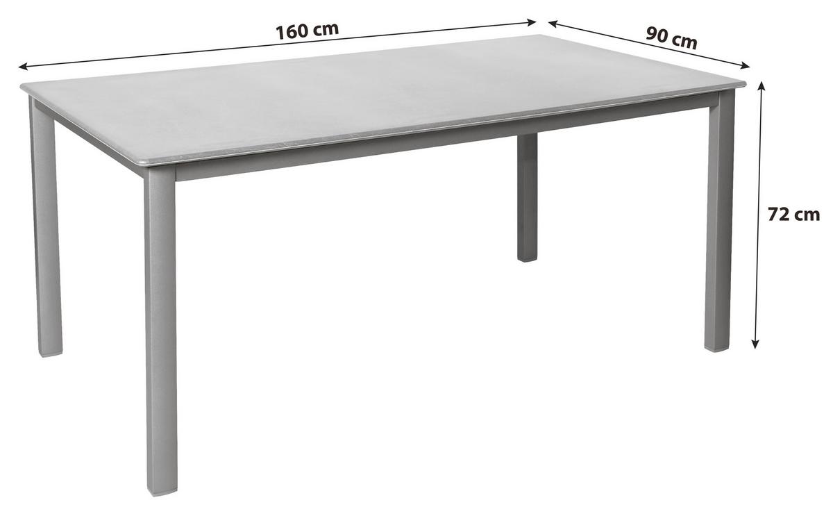 Gartentisch Acaplan Holzwerkstoff/Metall L 160 cm - Schieferfarben/Anthrazit, Basics, Holzwerkstoff/Metall (160/90/72cm) - Acamp