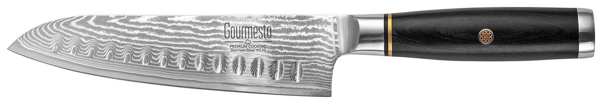 Nůž Santoku Profi Line, čepel: 17,8cm - barvy stříbra, Moderní, kov (29cm) - Gourmesto