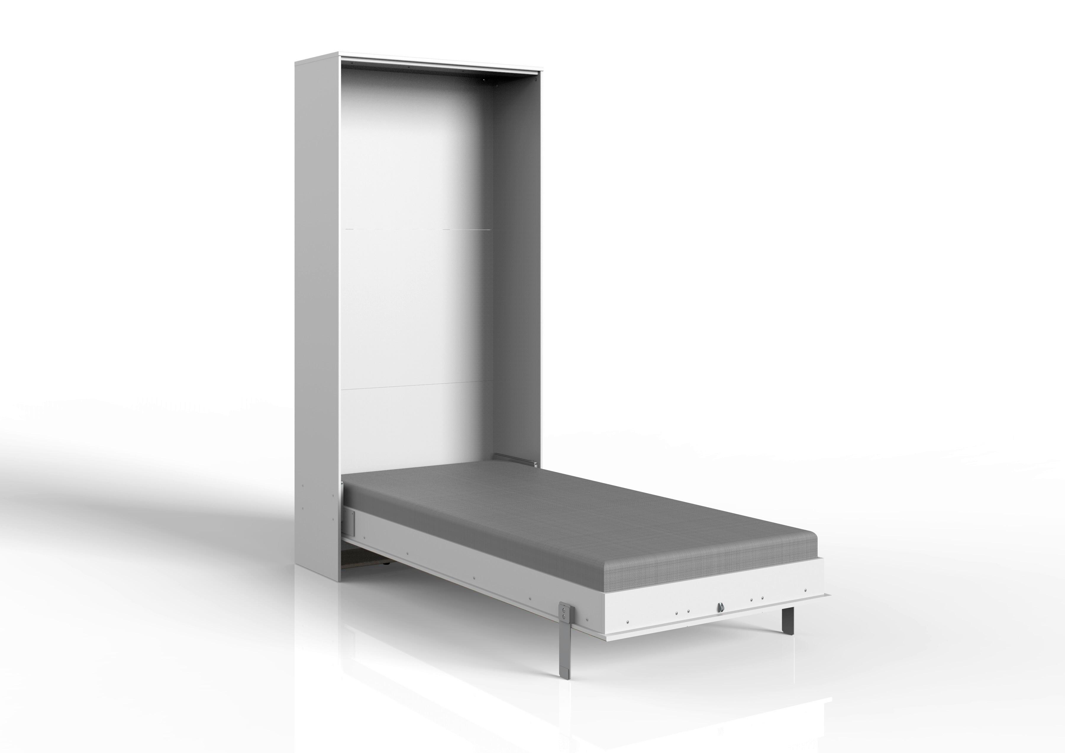 Vyklápěcí postel JUIST vertikální 90x200cm - bílá, Moderní, kompozitní dřevo (102/213/43cm)