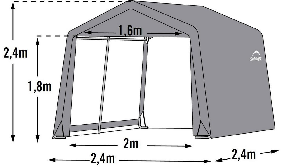 Gerätehaus 240x240x240 Cm - Grau, Basics, Kunststoff (240/240/240cm)