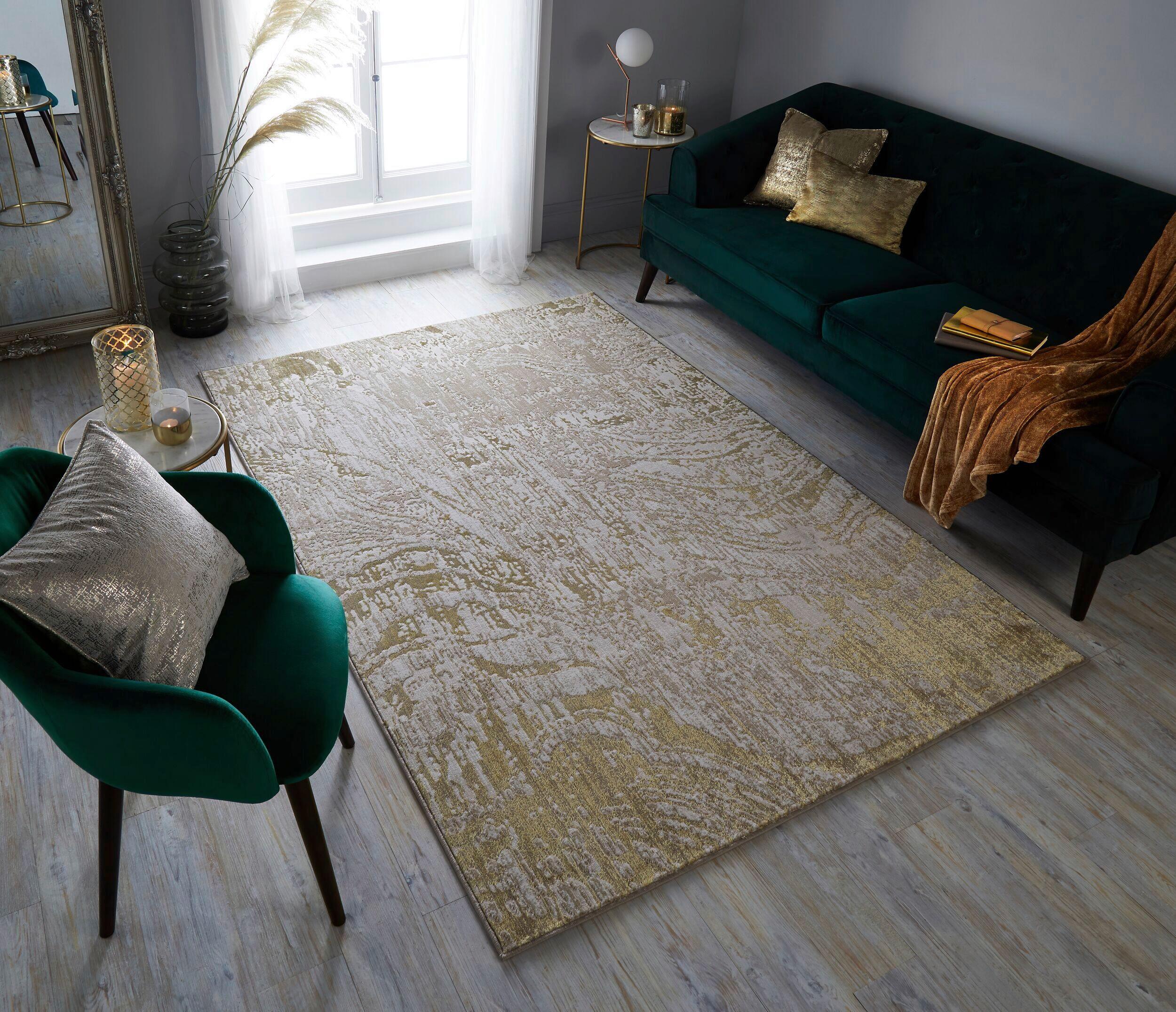 Webteppich Arissa Goldfarben B: 120 cm - Goldfarben, Basics, Textil (120/170cm)